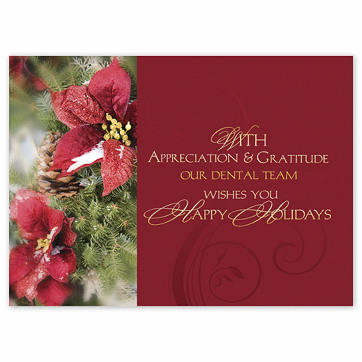 Picturesque Poinsettia Holiday Card - Office and Business Supplies Online - Ipayo.com