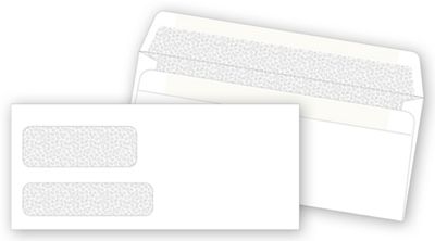 3 7/8 X 8 7/8 Double Window Confidential Envelope, Self-Seal