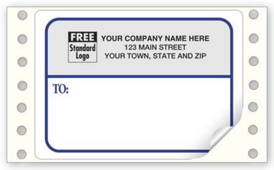 Blue and Gray Continuous Mailing Label