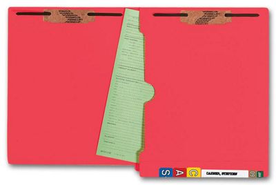 End Tab Full Pocket Color Folder, 11 pt, Two Fastener