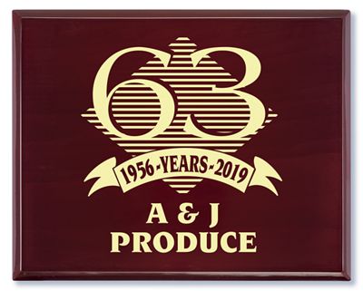 10 W x 8 H x 3/4 D Rosewood Plaque