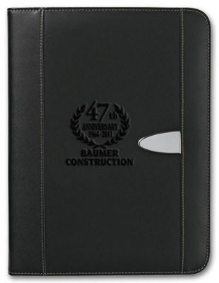 Eclipse Bonded Leather Zipper Padfolio - Office and Business Supplies Online - Ipayo.com