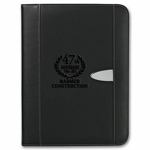 Eclipse Bonded Leather Zipper Padfolio - Office and Business Supplies Online - Ipayo.com