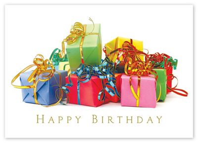 Colorful Gifts Happy Birthday Cards