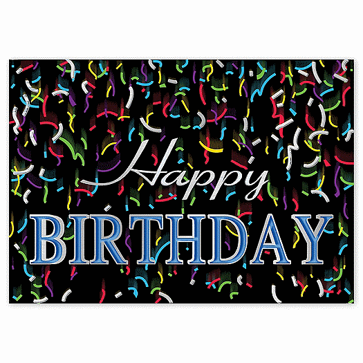 Vibrant Confetti Happy Birthday Greeting Cards