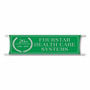 Proudly display your years of service with an Anniversary Banner! Dimensions: Anniversary Banners are 10' x 3'. Quality Construction: Made from 13 oz. vinyl with double sewn hems for added strength and durability.