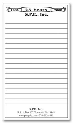 Tall Personalized Note Pads, Lined - Office and Business Supplies Online - Ipayo.com