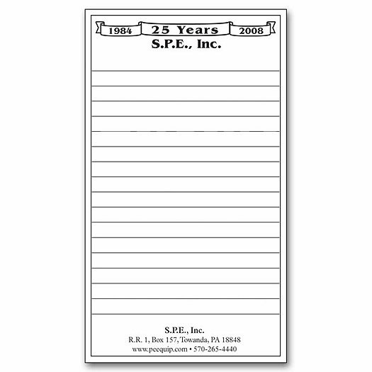 Tall Personalized Note Pads, Lined - Office and Business Supplies Online - Ipayo.com