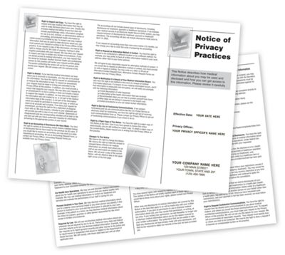 8 1/2 X 11 Notice of Privacy Practices HIPAA Trifold Brochure