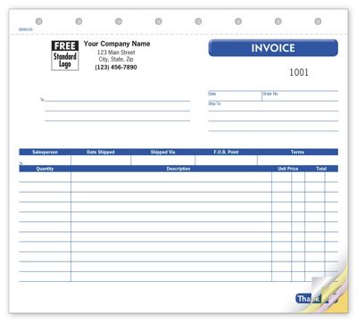 8 1/2 x 7 Shipping Invoice, Small