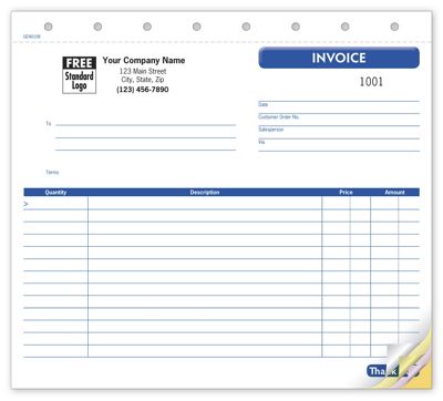 8 1/2 x 7 Invoice, Small, Lined