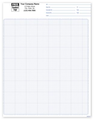 8 1/2 x 11 Graph Paper 1/8 , Padded