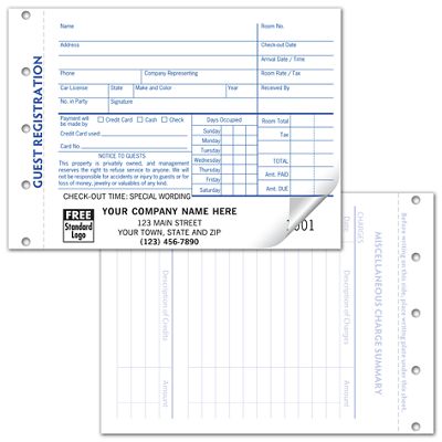 Guest Registration Forms - Carbonless