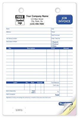 5 1/2 x 8 1/2 Work Order Register Form