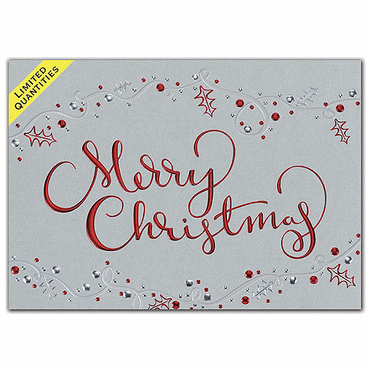Ruby Red & Tinsel Christmas Cards