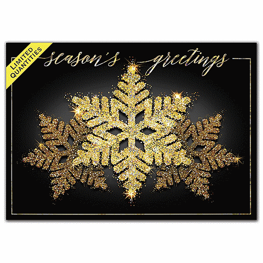 Snowflake Gold Holiday Cards