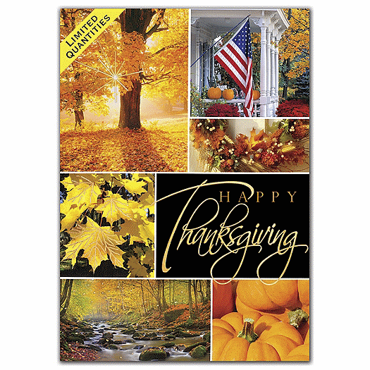 Glowing Gratitude Thanksgiving Cards
