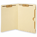 Reverse full pocket end-tab folders protect vital information & secure documents-all in 1 folder. Durable folders! Heavy-duty 11 pt. manila folder comes with choice of no fastener or 1 to 2 pre-affixed fasteners.