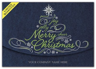 Glistening Green Christmas Cards