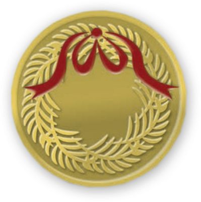Gold Circle Wreath Christmas Envelope Seal - Office and Business Supplies Online - Ipayo.com
