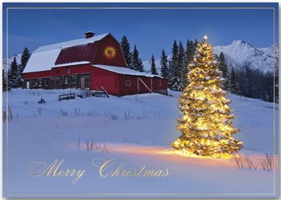 Mountain Gold Christmas Cards