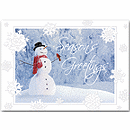 A cheerful image delivers warm holiday wishes perfectly in the Snow Friends card. Unique touches include prismatic snow accents, embossed border and snowflakes. Add your company's personalization to the high-quality paper stock.