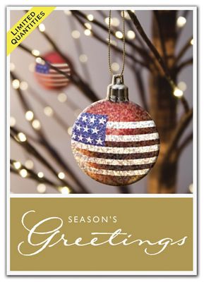 5 5/8 x 7 7/8 Star Bangled Ball Patriotic Christmas Cards