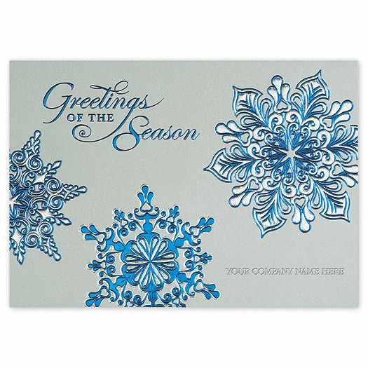 Silver Blue Holiday Cards