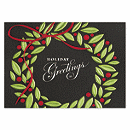 7 7/8 x 5 5/8 Greetings in Green Holiday Cards