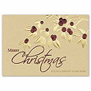 Natural and lusciously drawn, the Holly Berry Wonders Card is a stylish way to delight every client on your mailing list with a personalized message.