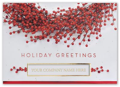 7 7/8 x 5 5/8 Berry Festive Holiday Cards