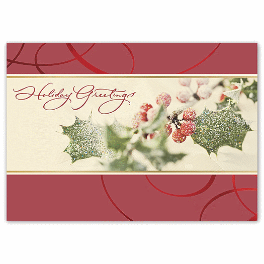 Frosted Holly Holiday Cards