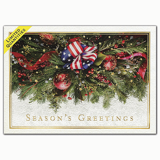 Majestic Garland Patriotic Holiday Cards