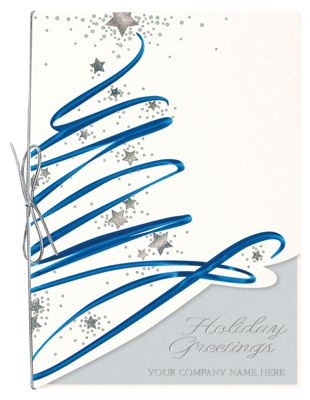 5 5/8 x 7 7/8 Star Bright Swirl Holiday Cards