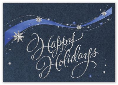 7 7/8 x 5 5/8 Snowflake Swirl Holiday Cards