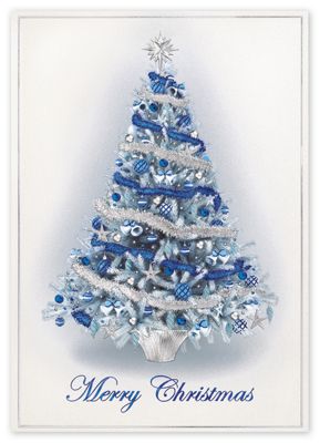 5 5/8 x 7 7/8 Balsam Blue Christmas Cards