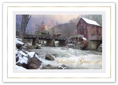 7 7/8 x 5 5/8 Snowfall River Holiday Cards