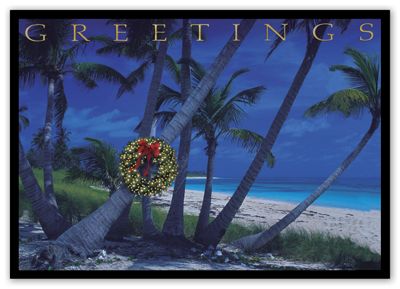 7 7/8 x 5 5/8 Seaside Wreath Holiday Cards