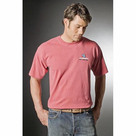 Crew T-Shirts, Short Sleeve, Pigment Dyed, Embroidered - Office and Business Supplies Online - Ipayo.com