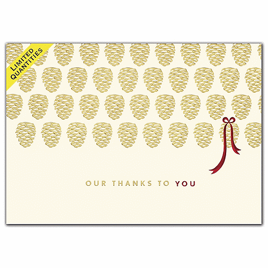 Golden Thanks Holiday Cards