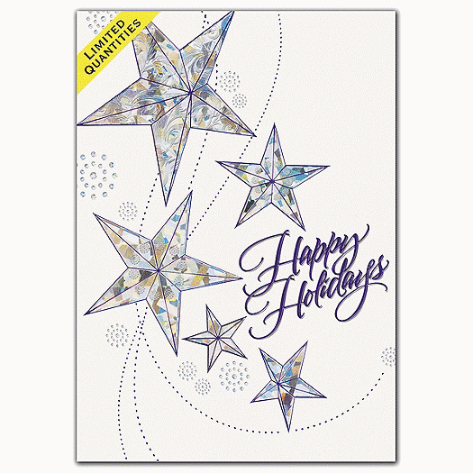 White Shimmer Holiday Cards