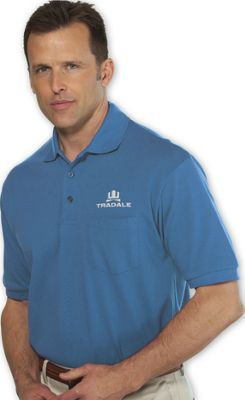 Short Sleeve Pique Polo w/ Pocket - Office and Business Supplies Online - Ipayo.com