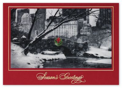 Cityscape Flurries Lenticular Holiday Card - Office and Business Supplies Online - Ipayo.com