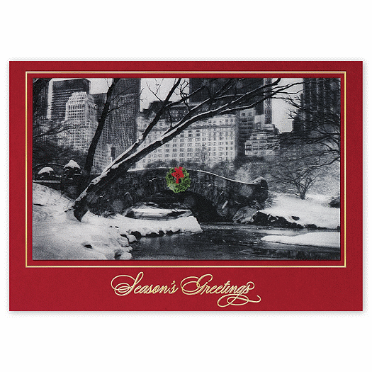Cityscape Flurries Lenticular Holiday Card - Office and Business Supplies Online - Ipayo.com