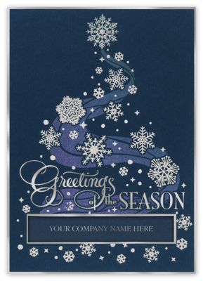 Midnight Blue Flurries Holiday Card - Office and Business Supplies Online - Ipayo.com