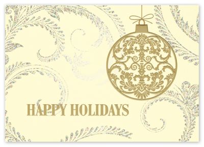 Golden English Ornament Holiday Card - Office and Business Supplies Online - Ipayo.com