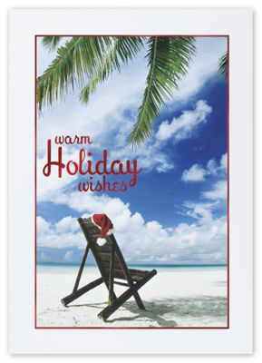 White Sandy Christmas Holiday Card - Office and Business Supplies Online - Ipayo.com