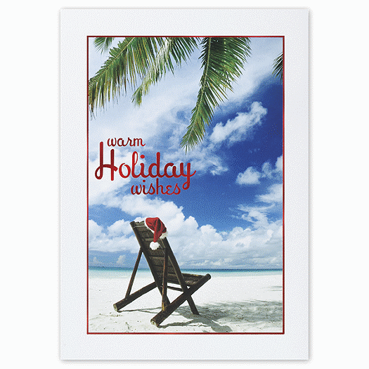 White Sandy Christmas Holiday Card - Office and Business Supplies Online - Ipayo.com