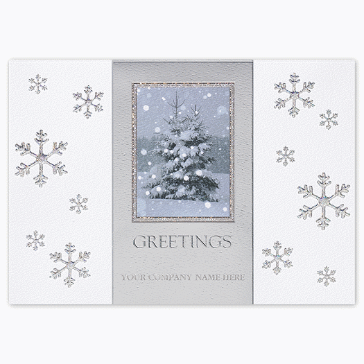 Snowflake Serenity Holiday Card - Office and Business Supplies Online - Ipayo.com