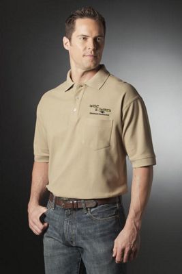 100% Cotton Pique Polos, Men's, Short Sleeve, w/ Pkt - Office and Business Supplies Online - Ipayo.com